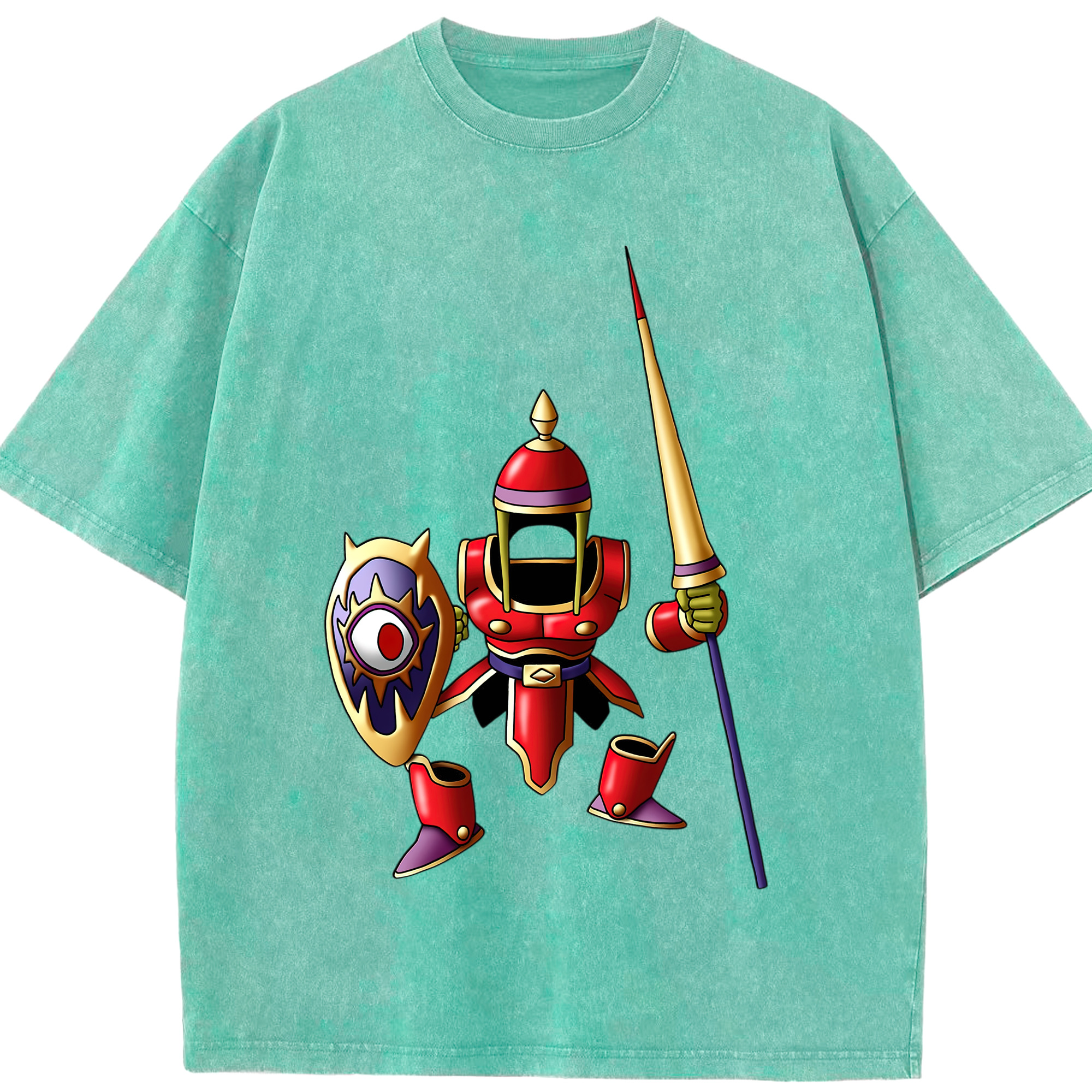 （画像用） ドラゴンクエスト Doragon Kuesuto Dragon Quest 綿100% ヴィンテージ風 半袖Tシャツ（フロントプリント）
